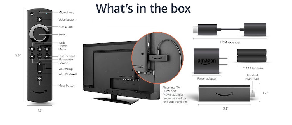 amazon fire stick - whats in the box