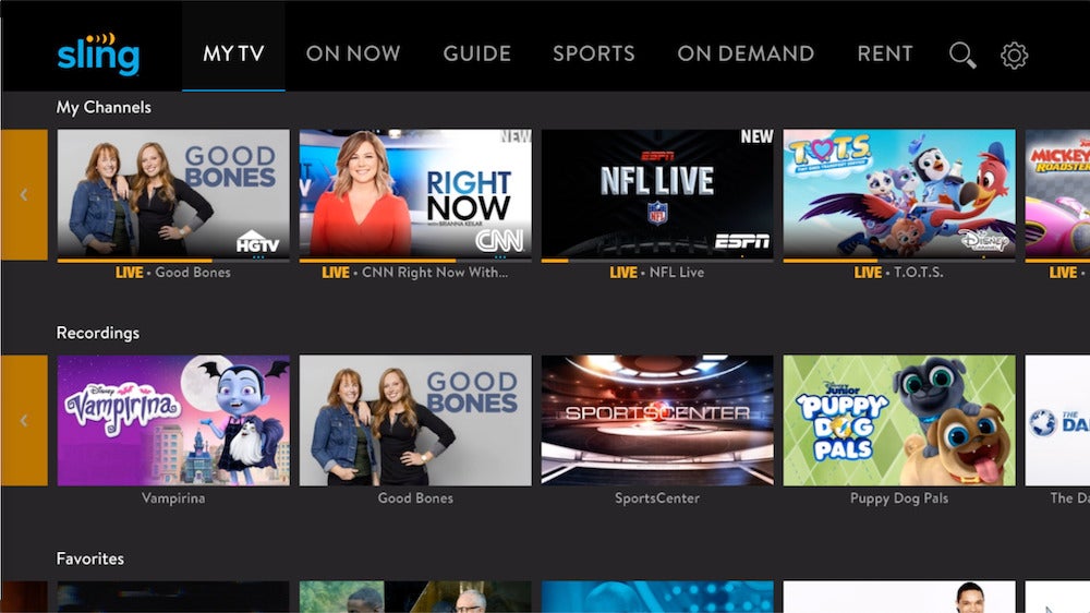 watch live tv apple tv - sling tv