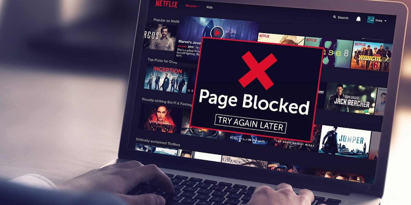 Netflix Page Blocked on desktop