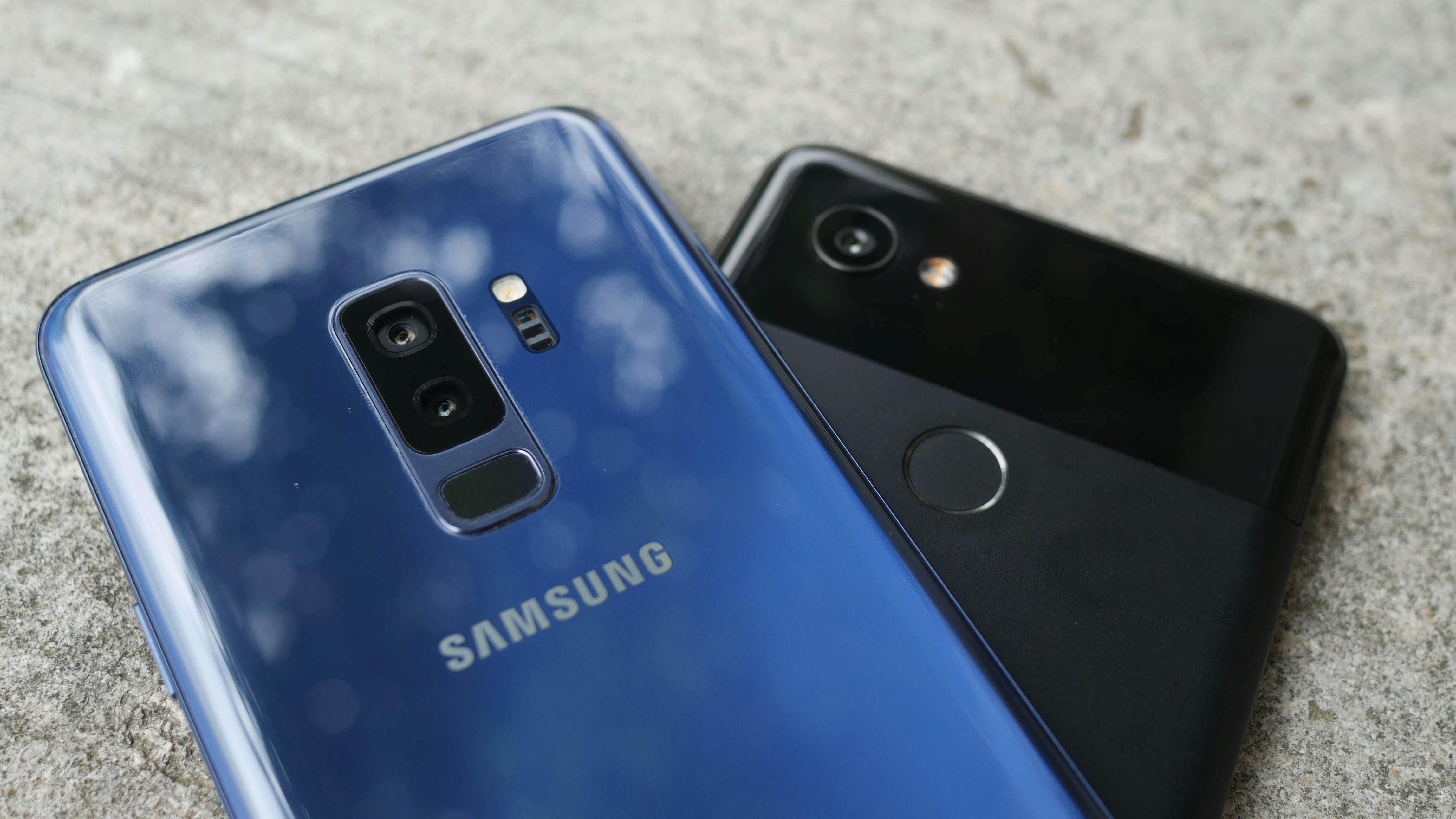 samsung galaxy s9+ vs pixel 2 xl smartphones