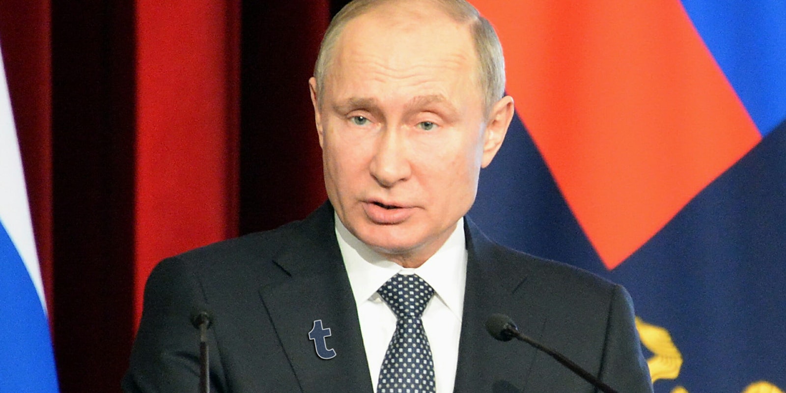 Vladimir Putin with Tumblr pin