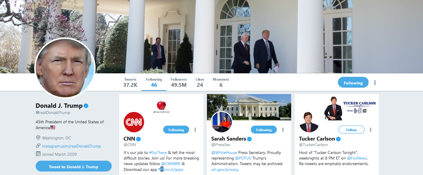 President Donald Trump followed, then quickly unfollowed, CNN on Twitter on Monday morning.