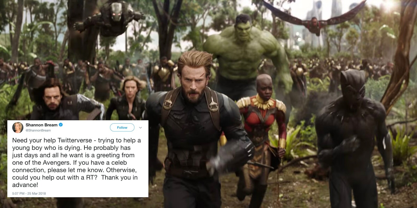 Avengers Unite on Twitter to Help Out Terminally Ill Boy