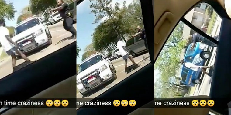 Snapchat video of Danny Thomas following an officer prior to his shooting.
