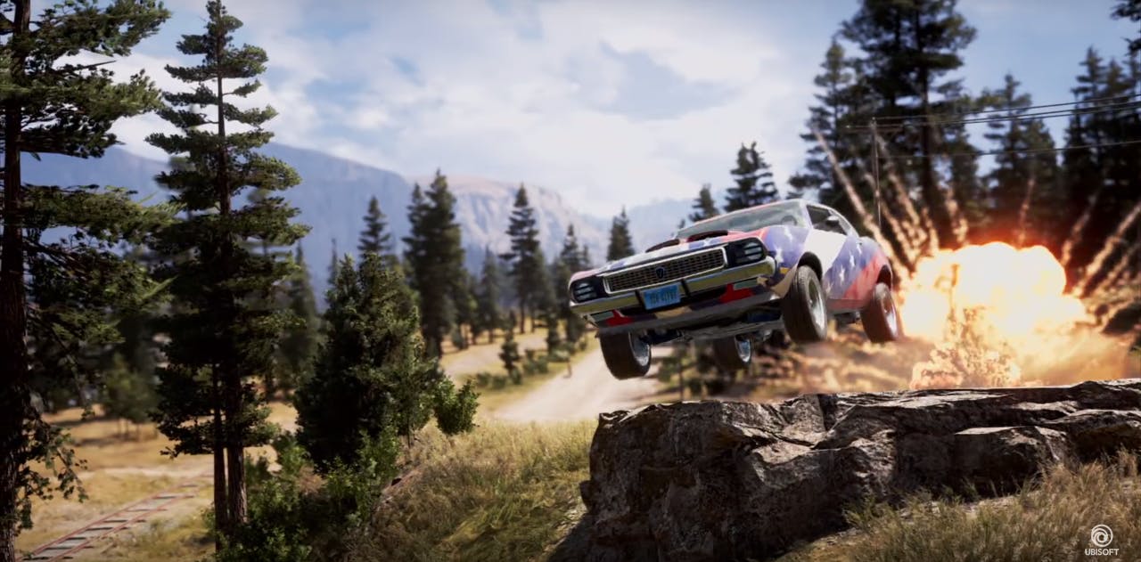 far cry 5 : car jumping rocks