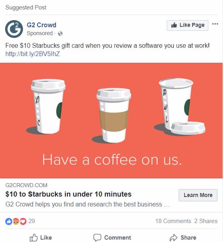 facebook coffee ad social media