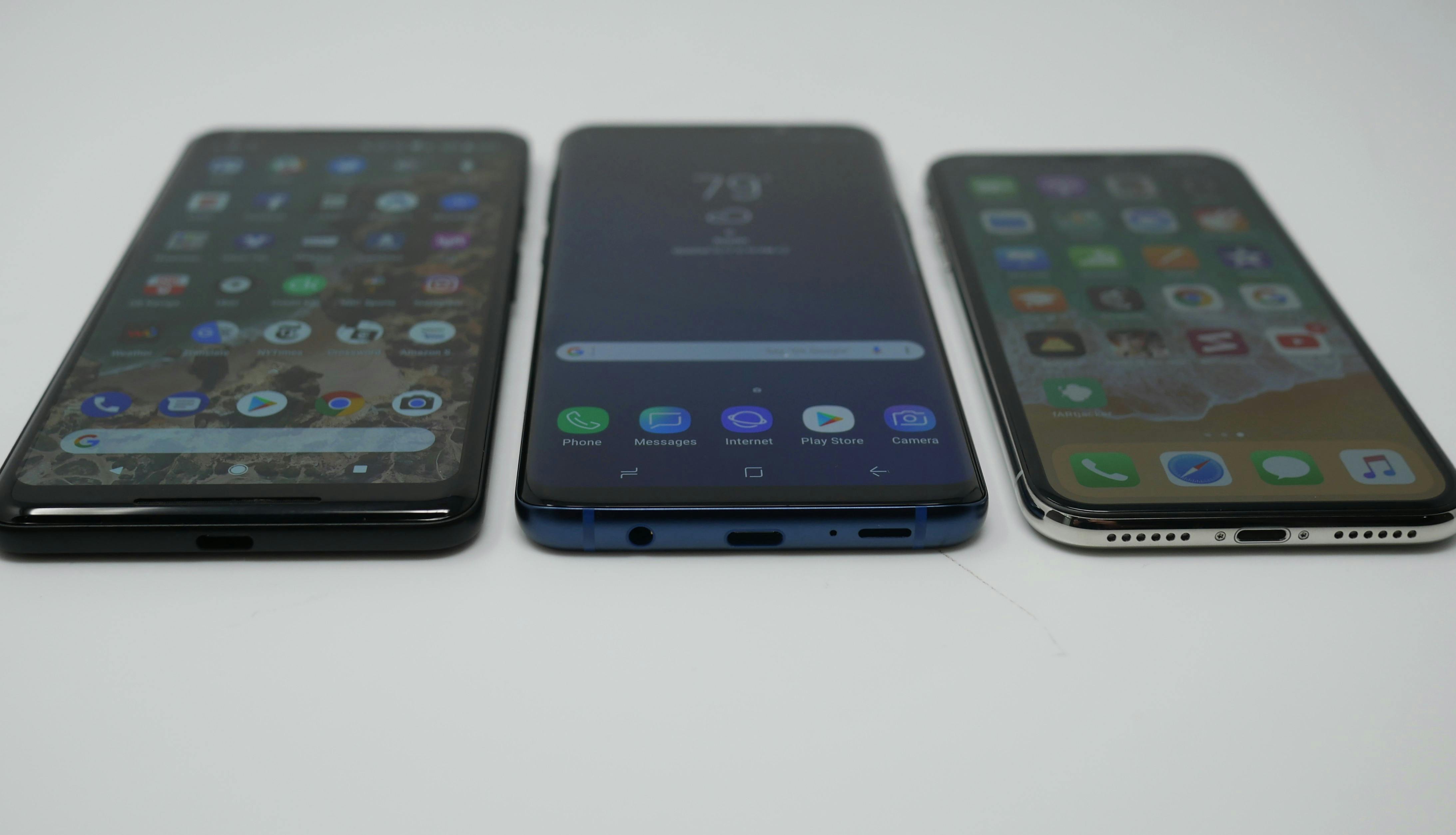 samsung galaxy s9 vs iphone x vs google pixel 2 xl