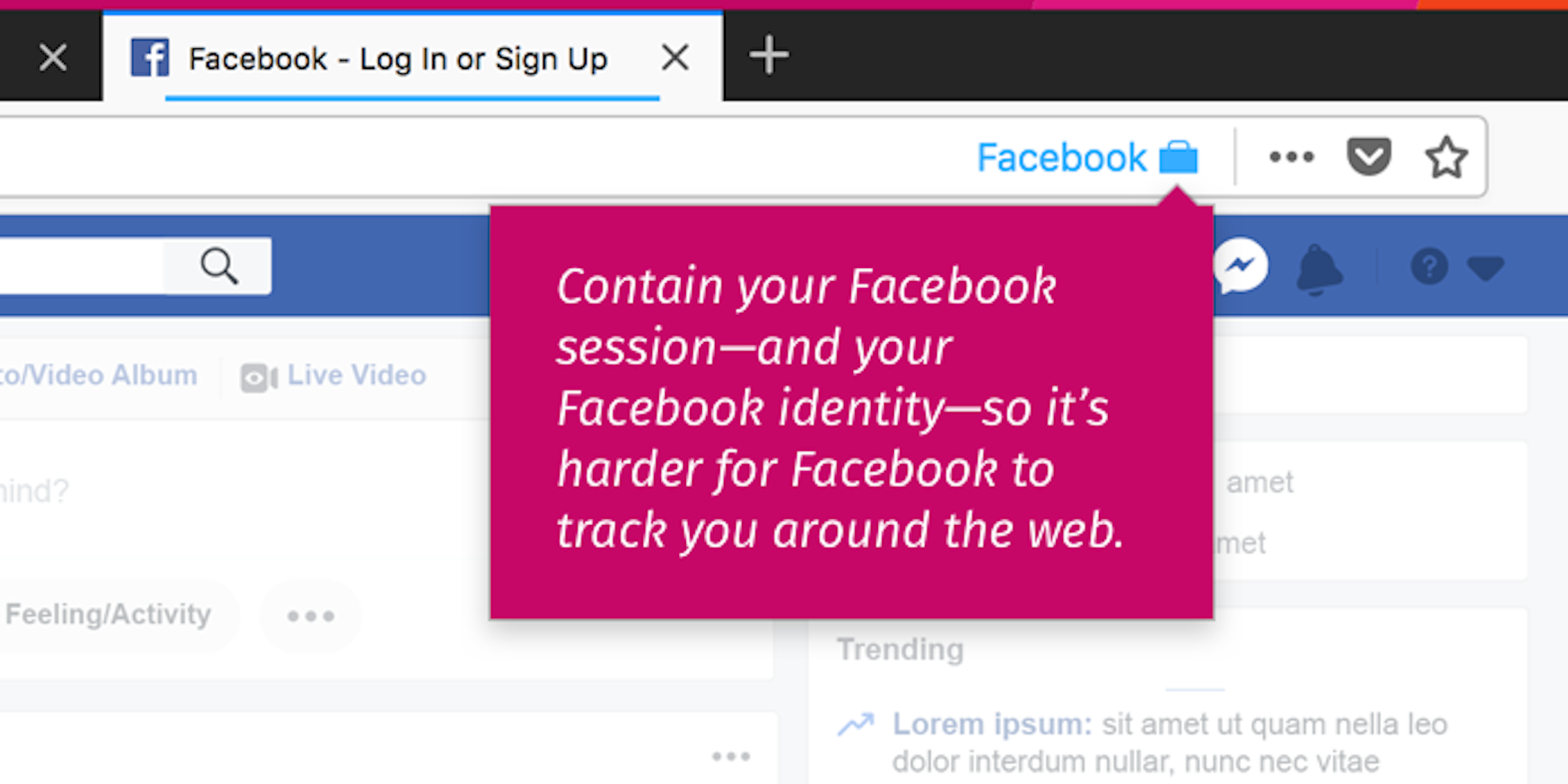 mozilla firefox facebook container add-on