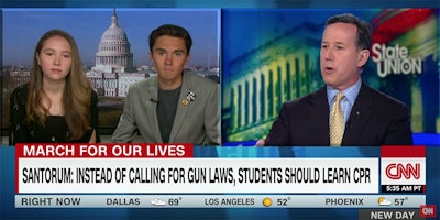 Parkland teens David and Lauren Hogg explained to Rick Santorum that CPR won't save someone from a gunshot to the head.