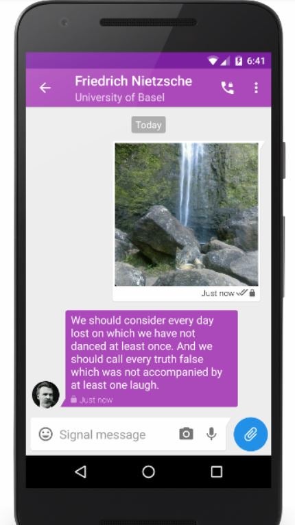 signal encrypted messaging app social media