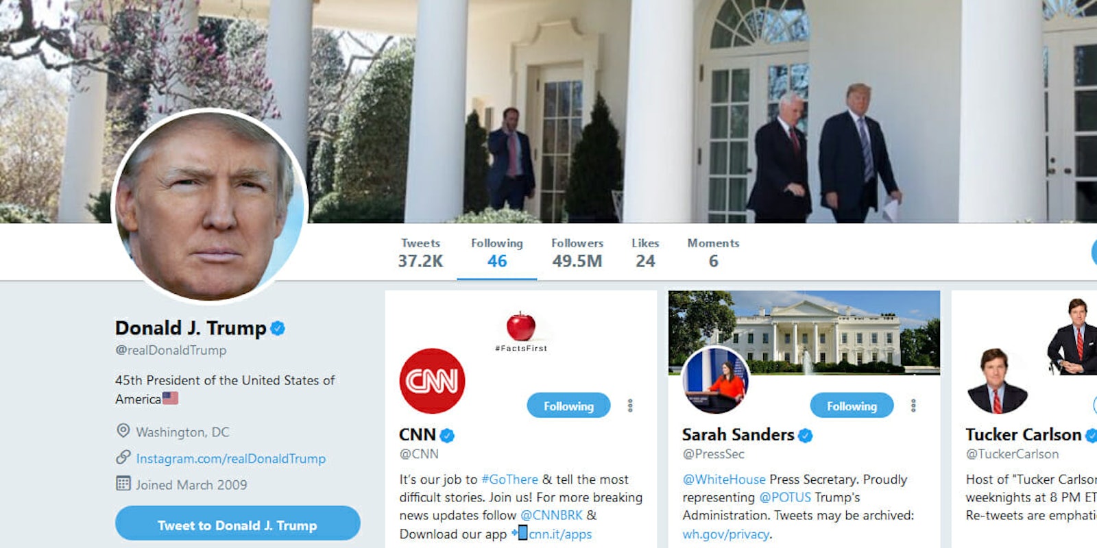 President Donald Trump followed, then quickly unfollowed, CNN on Twitter on Monday morning.