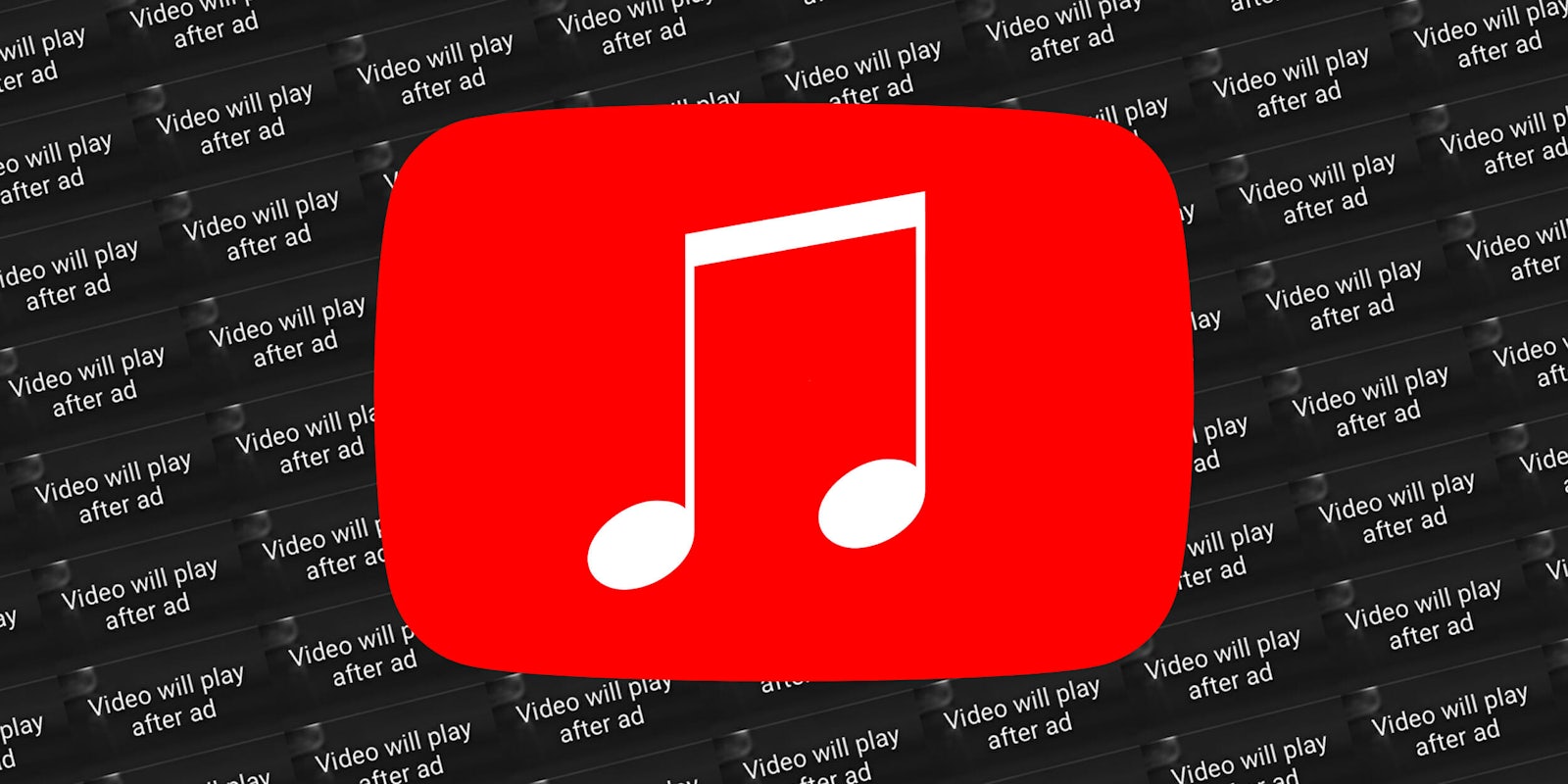 YouTube Music with logo and repeating pattern