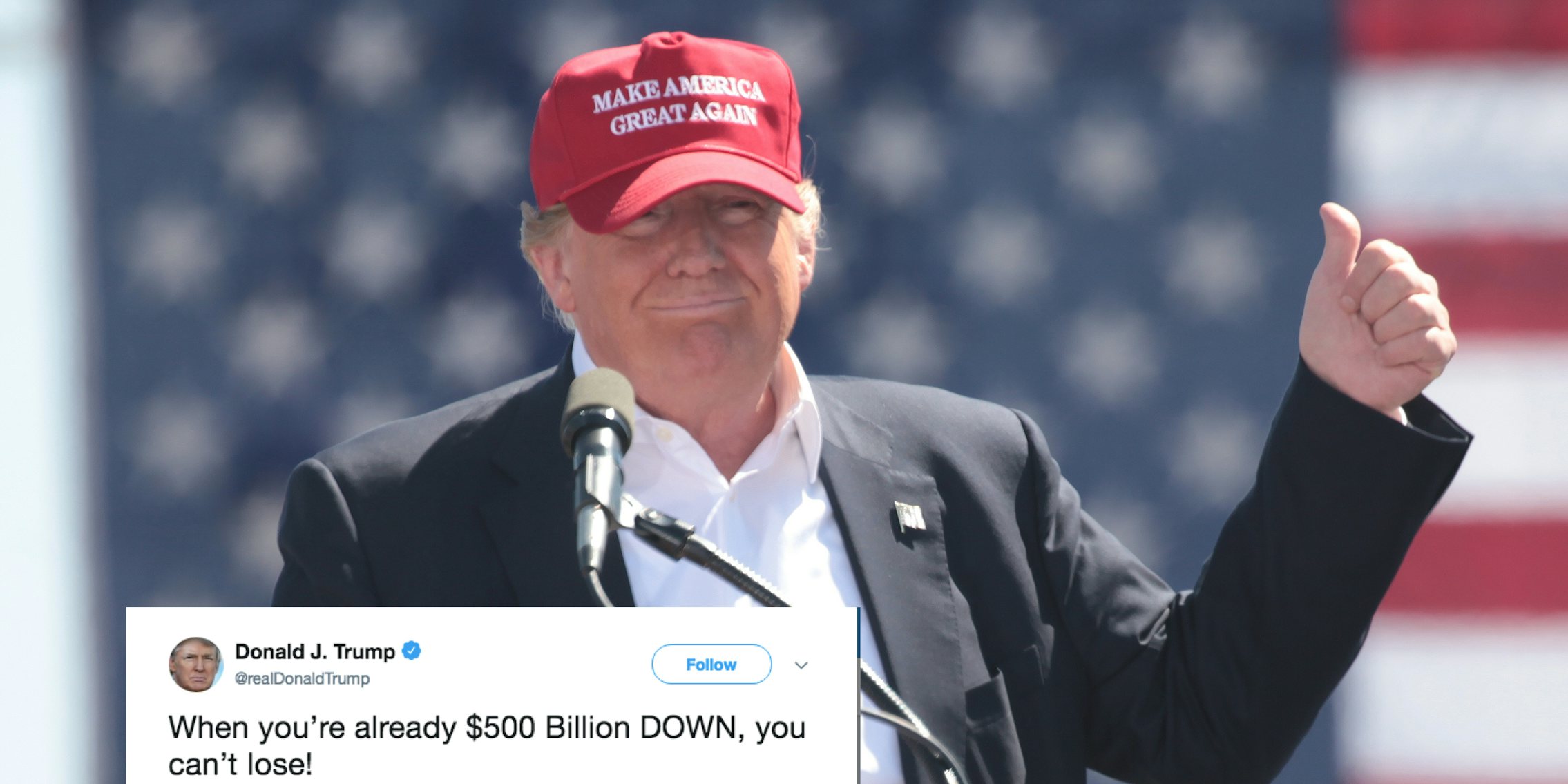 Trump's '500 billion' Tweet Is the Perfect Meme for Unlucky Gamblers