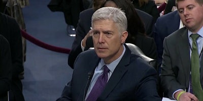 Neil Gorsuch at his confirmation hearing for U.S. Supreme Court
