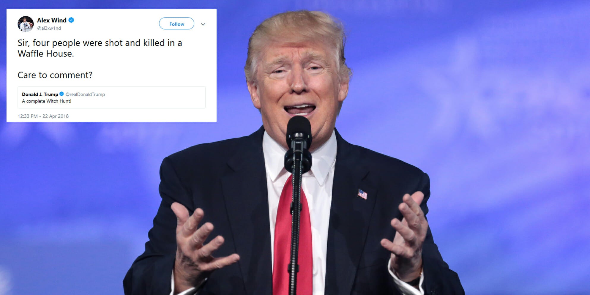 Survivors of the school shooting in Parkland, Florida earlier this year are criticizing President Donald Trump for not speaking publicly about the shooting at a Waffle House in Tennessee on Sunday morning.