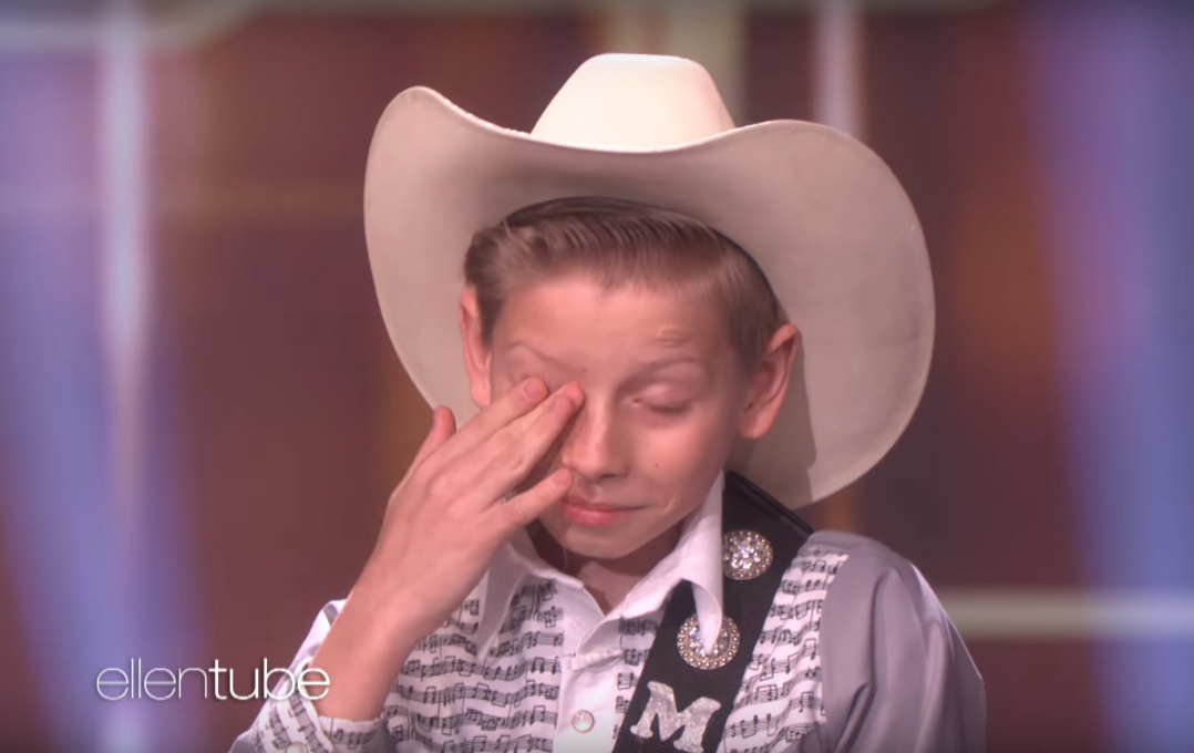 Mason Ramsey cries on Ellen