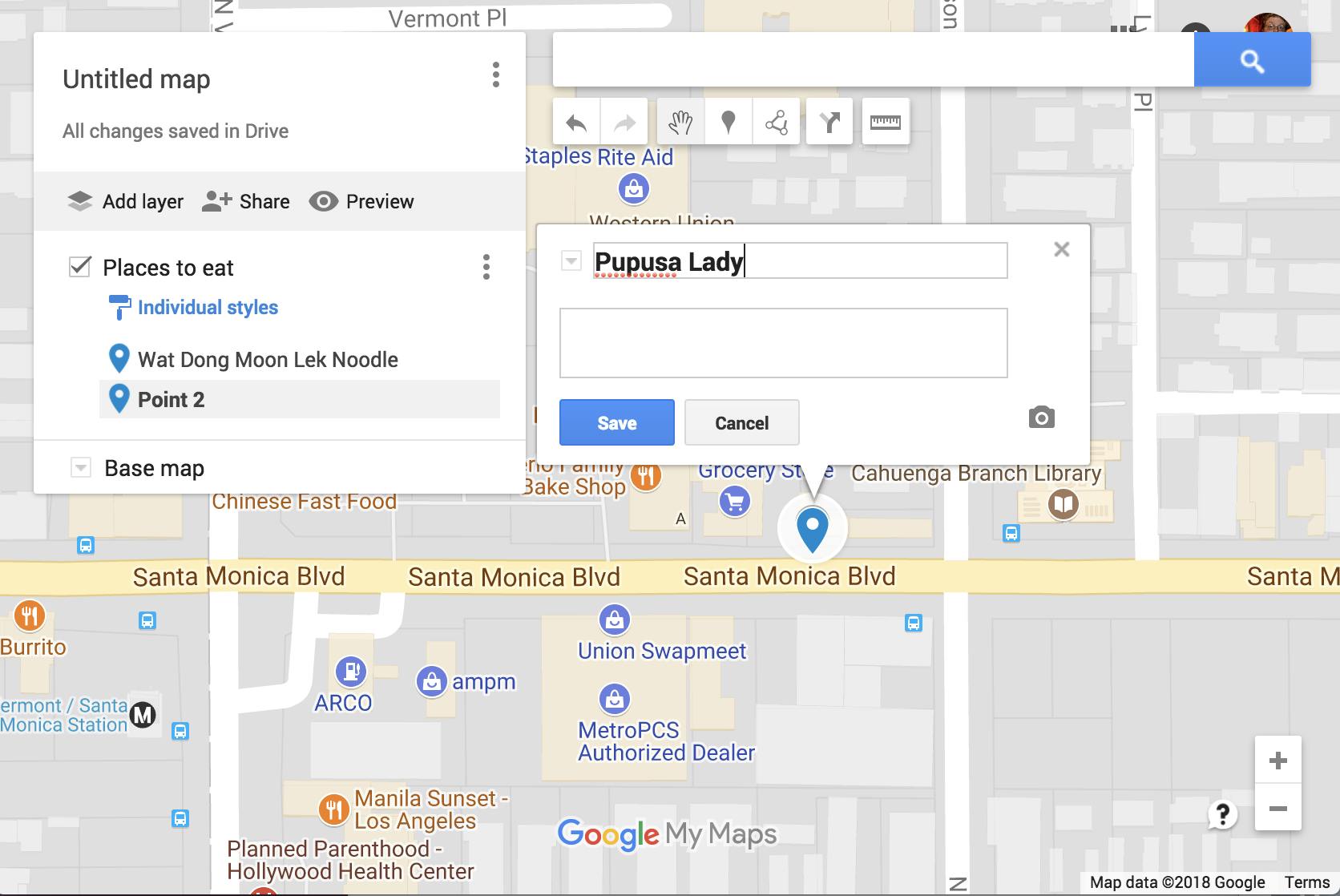 google maps desktop pin