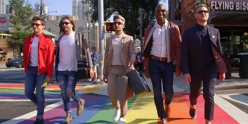 Queer Eye hosts walking down the street together