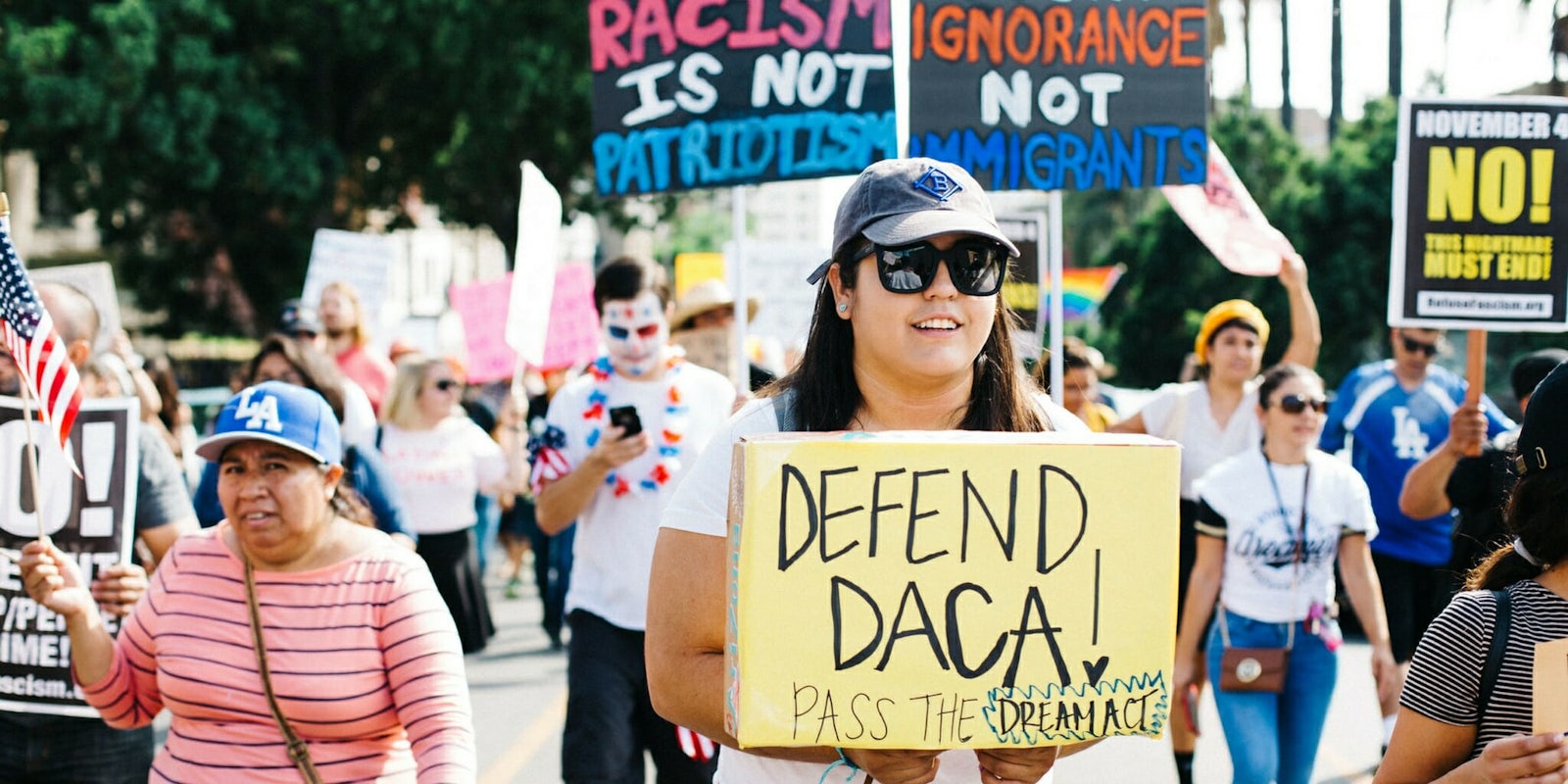 Protesters march for Dreamers after President Trump rescinds DACA.