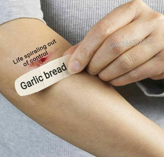 garlic bread band aid meme