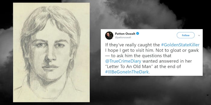 golden state killer FBI sketch with Patton Oswalt tweet