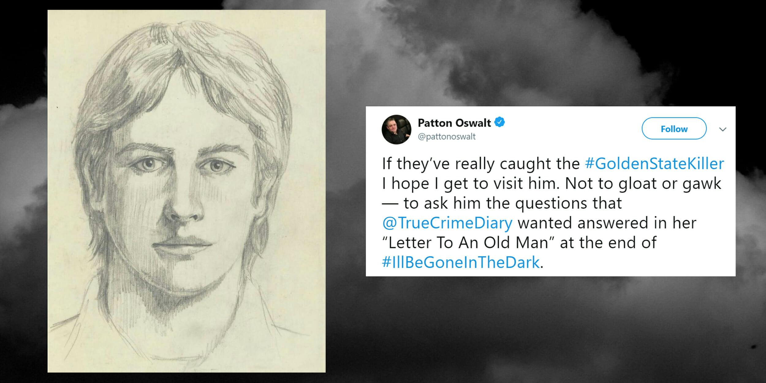 golden state killer FBI sketch with Patton Oswalt tweet