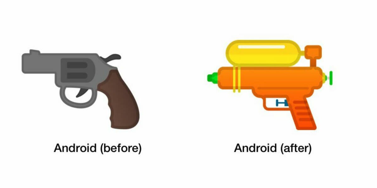 Google Holsters Gun Emoji, Replaces it with a Sweet Water Gun