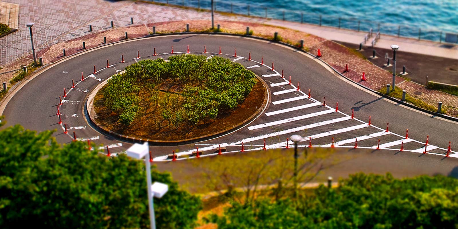 How to drop a pin in Google Maps - Google pin shape made from miniature roadwork
