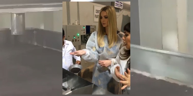 Ivanka Trump inspecting quinoa