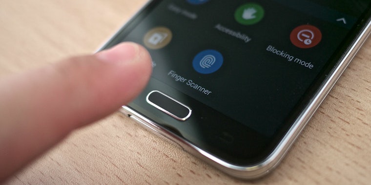 smartphone phone fingerprint sensor scanner