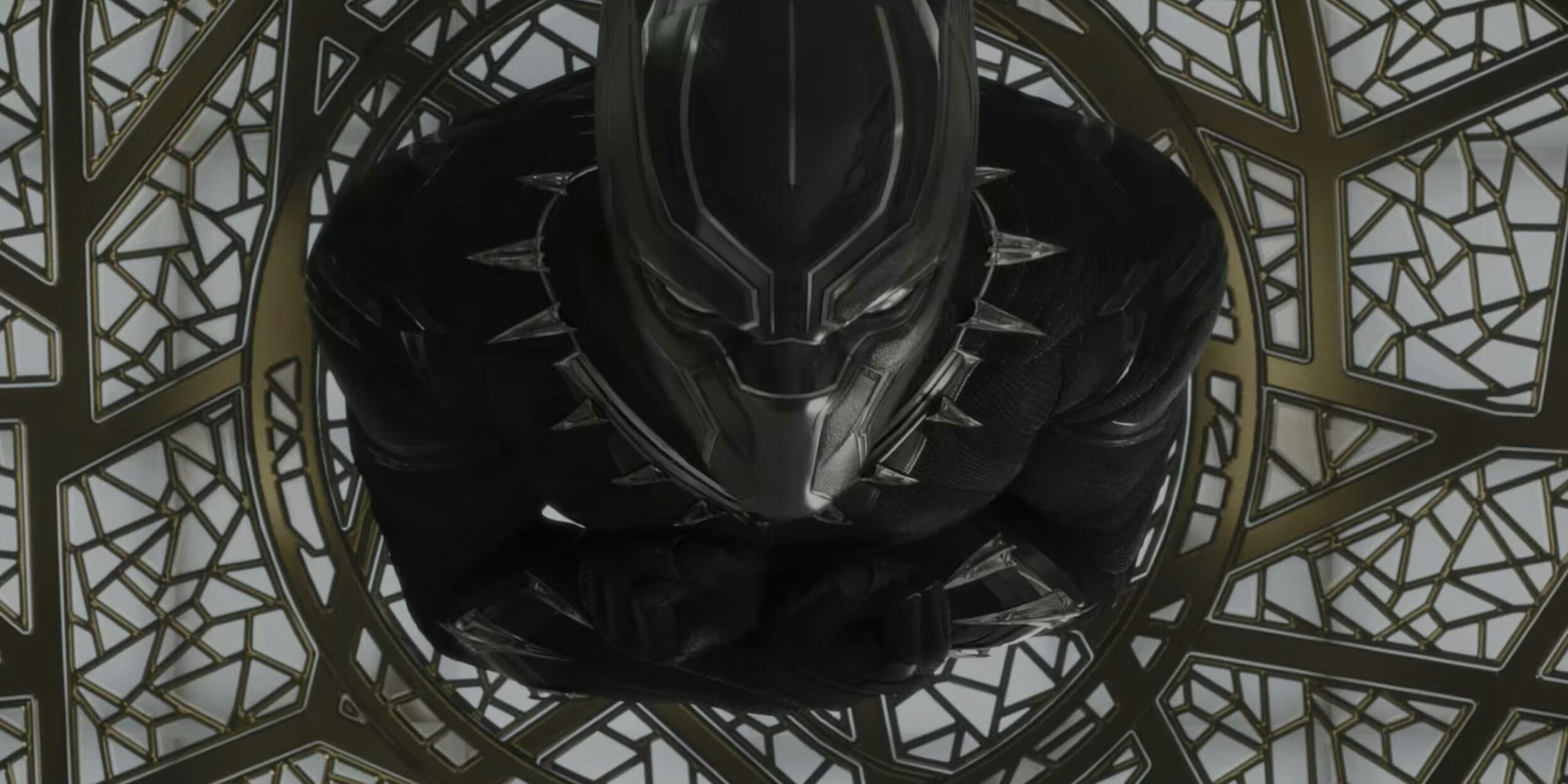 Black Marvel Characters - Black Panther looking up at the camera