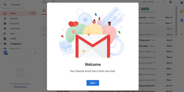 how to setup gmail offline mode - New Gmail welcome image