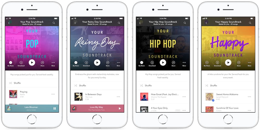 Pandora personal soundtracks on iPhone