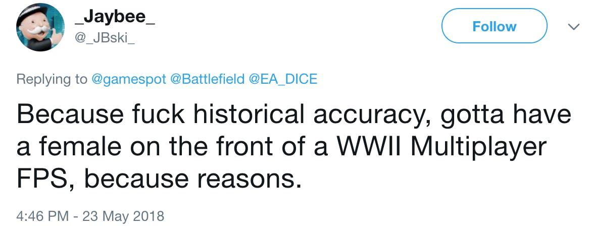 'Battlefield V' tweet