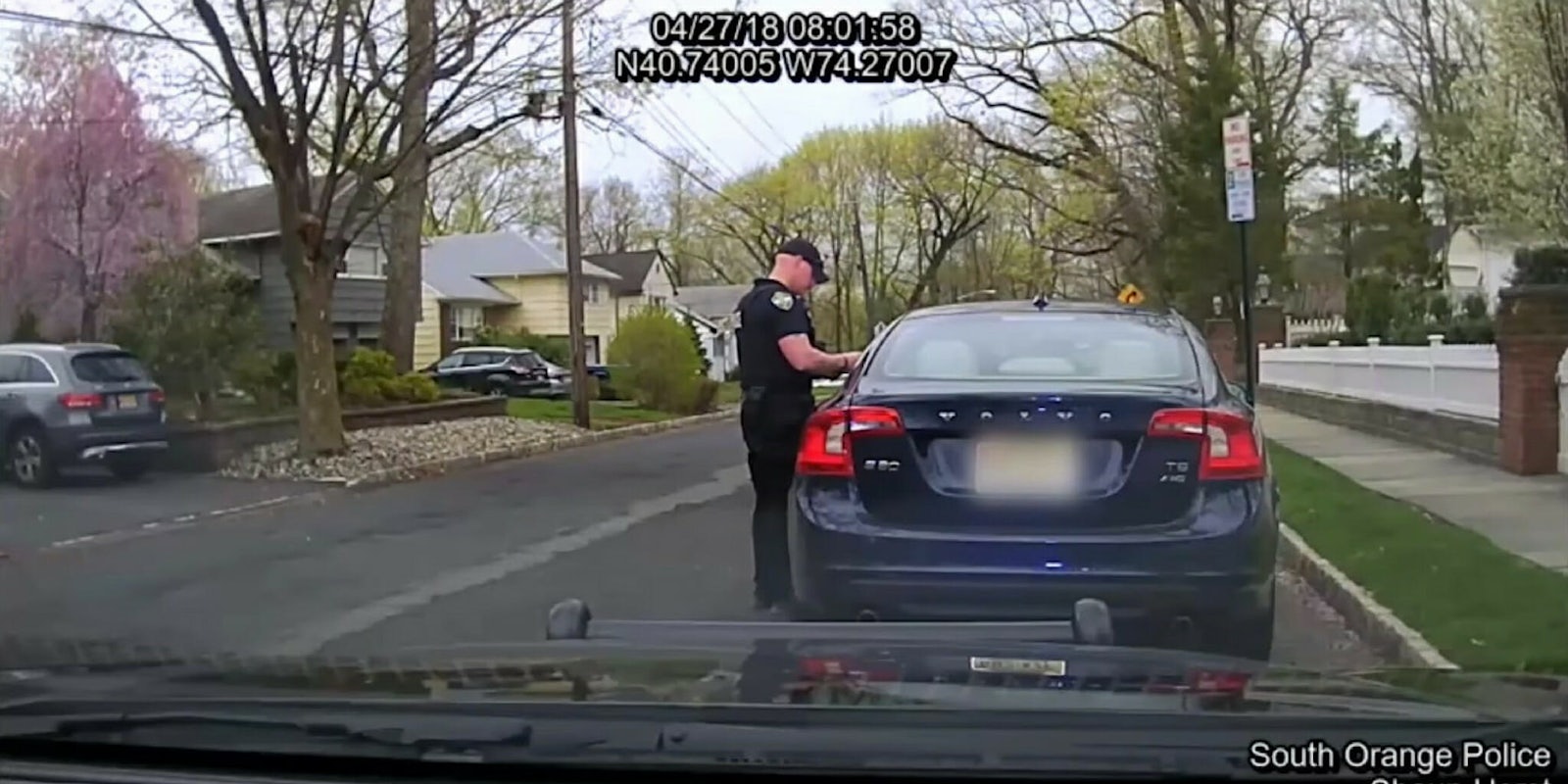 A cop stops a South Orange, New Jersey, school official, who then calls the police chief a 'skinhead.'