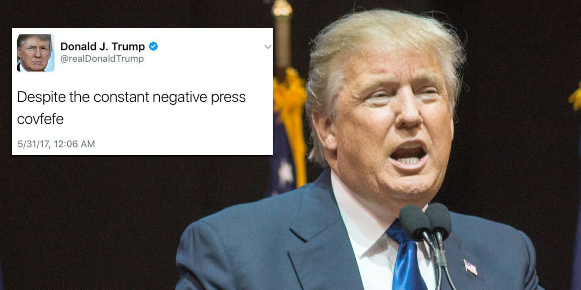 It's the one year anniversary of Trump's covfefe tweet. People are calling it Covfefe Day.