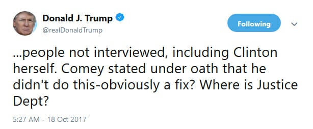 President Donald Trump tends to use his Twitter account to express his opinion on a number of different topics–but his constant use of the social media platform may come under fire with Special Counsel Robert Mueller.