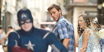 Captain America Distracted Boyfriend meme