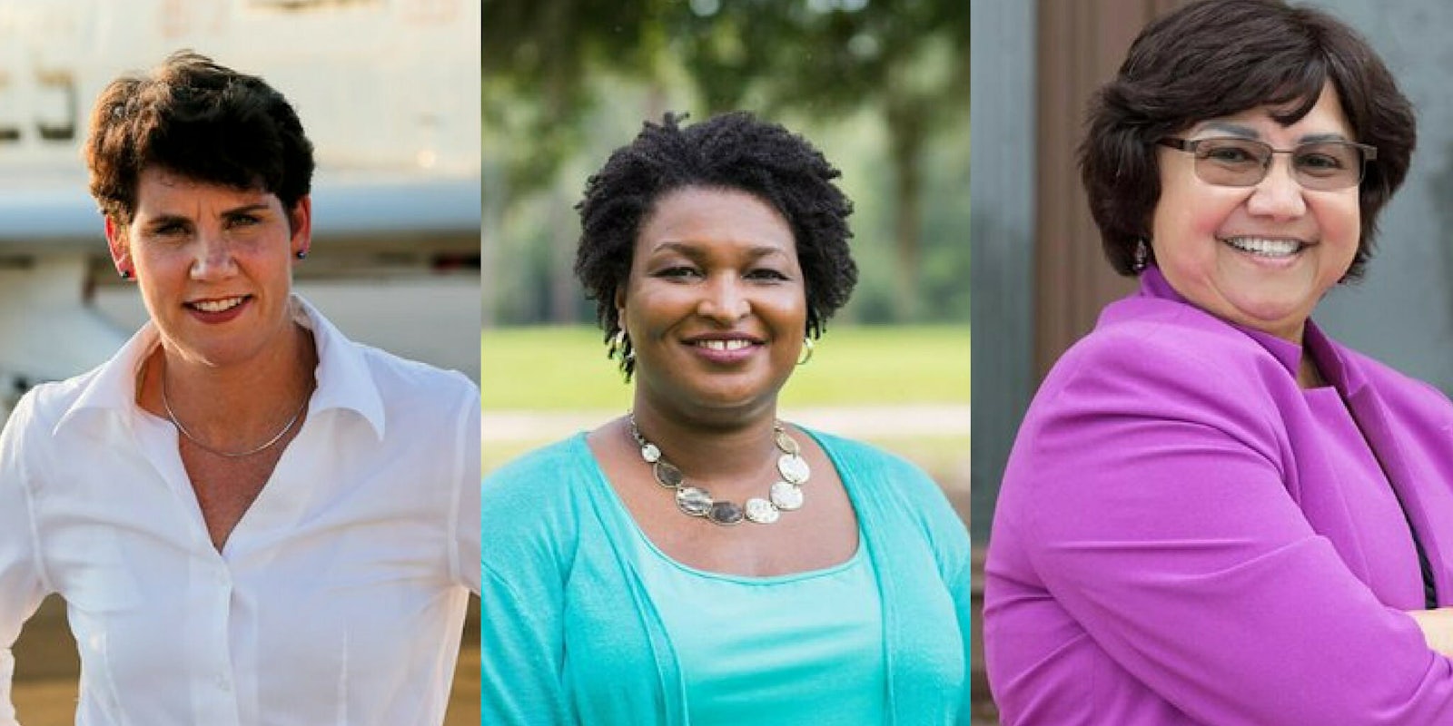Amy McGrath, Stacey Abrams, and Lupe Valdez