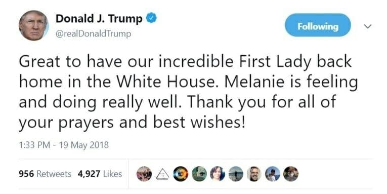Donald Trump misspells his own wife's name in a tweet