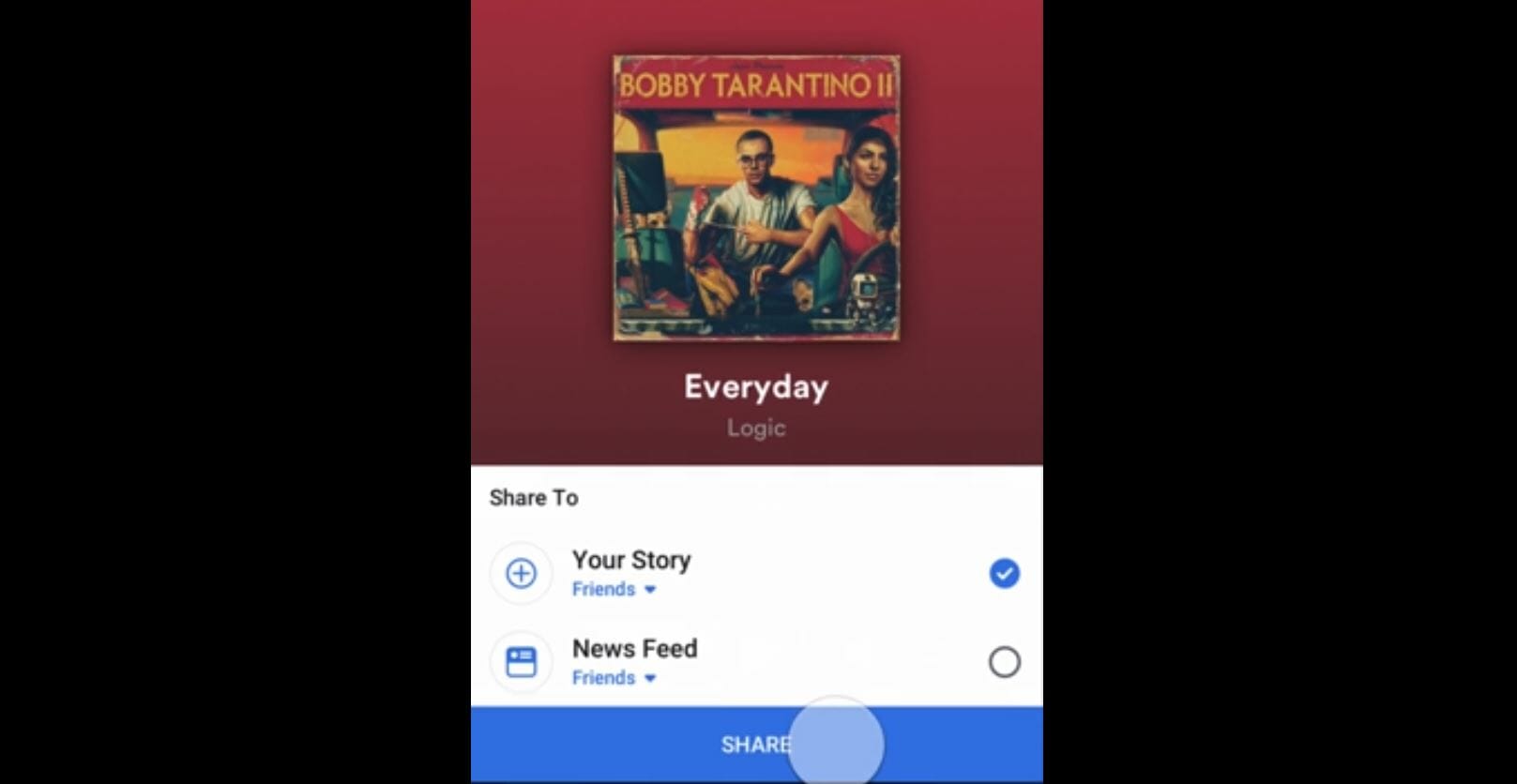 facebook stories spotify