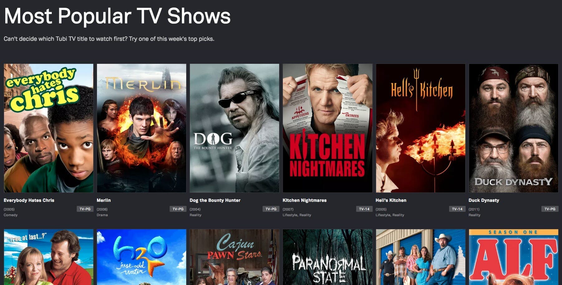 free tv shows - tubi tv