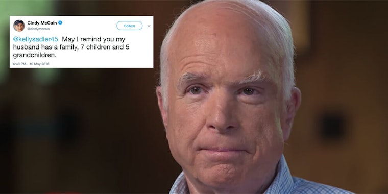 John McCain's wife criticized a White House official who made a 'joke' about the senator's declining health.