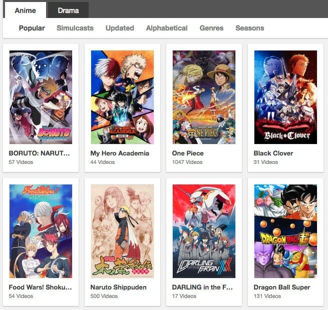 live tv shows - crunchyroll