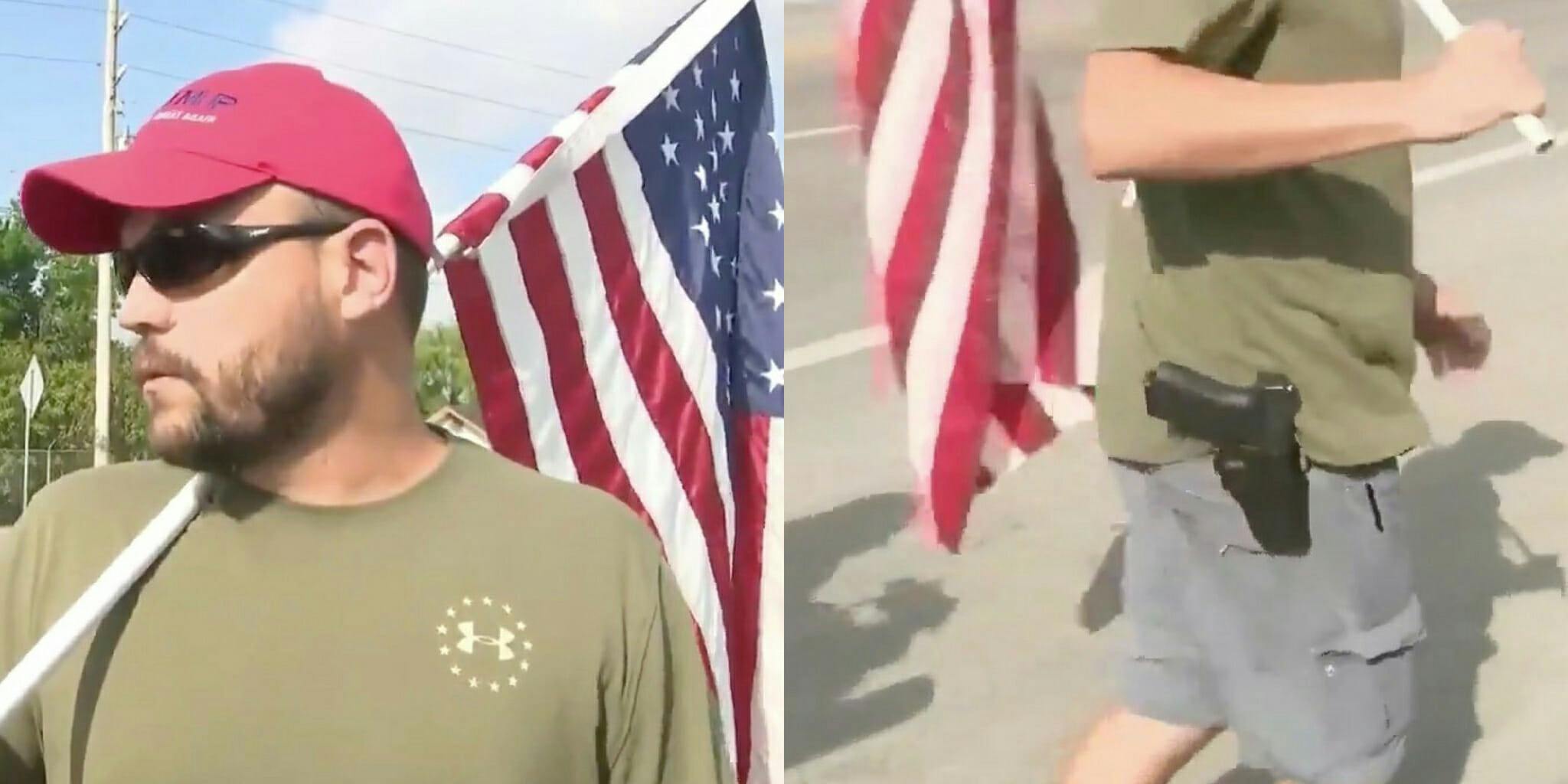 Trump Supporter Brings Handgun, American Flag To Santa Fe High School