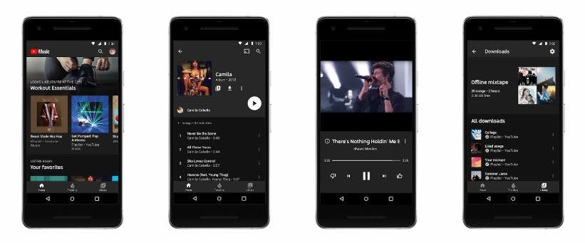 google youtube music interface