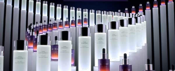 Missha products lined up in a spiral pattern