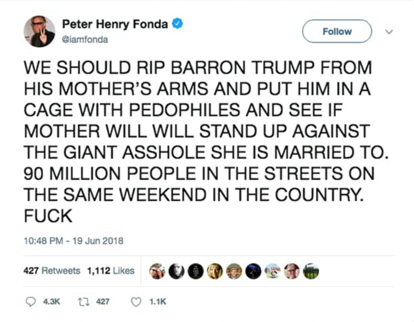 Peter Fonda Melania Trump