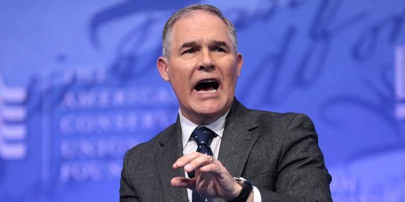 An aide to Environmental Protection Agency (EPA) Administrator Scott Pruitt was tasked with trying to get him an old mattress from the Trump International Hotel–among other personal errands–according to numerous reports. 