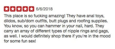 A Yelp review of Amyx Hardware for its homophobic signage.